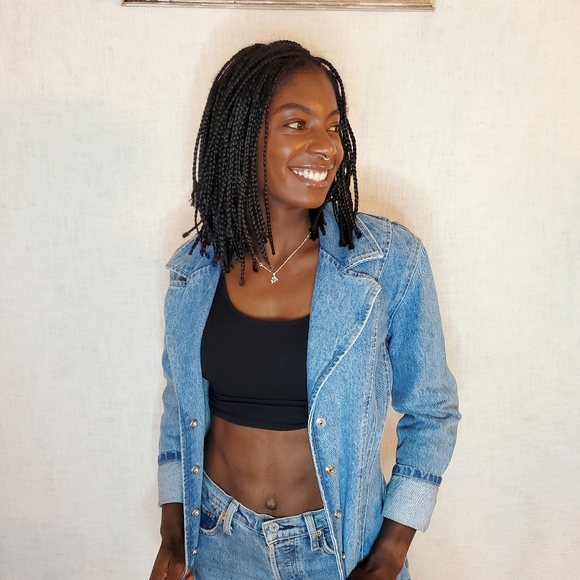 VINTAGE 80's PARIS BLUE DENIM JACKET -Size XS💙 - Picture 4 of 6